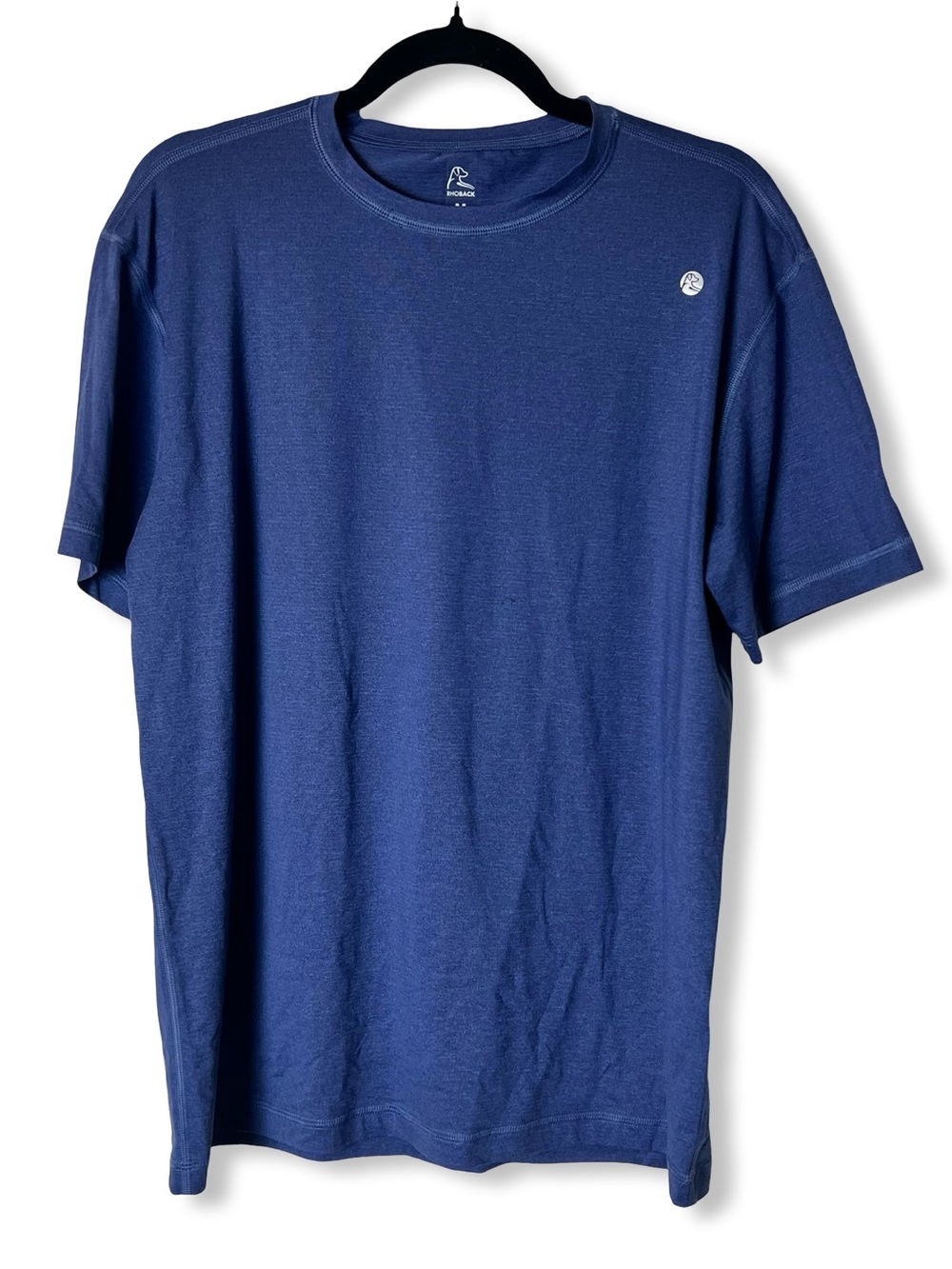 Rhoback Mens Blitz Tech Tee Performance Shirt Heather Blue Athletic Gym SS Sz. M